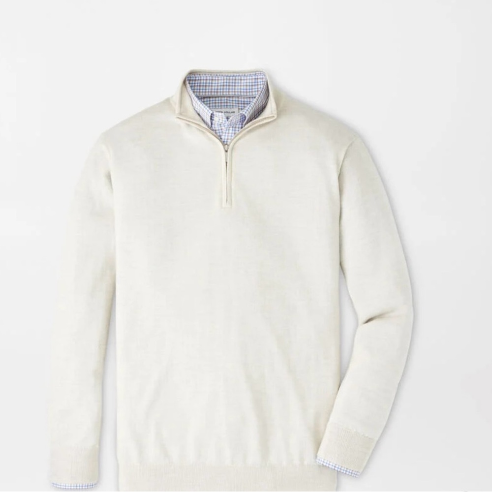 Peter Millar Cream Zip Up Sweater